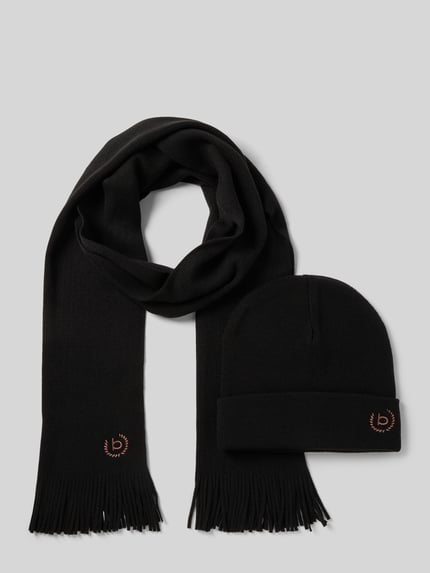 bugatti Set aus Schal und Mütze mit Geschenkbox BLACK 1