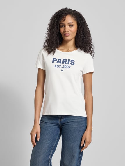 Tom Tailor Denim t-shirt o kroju regular fit z czystej bawełny Złamany biały 4