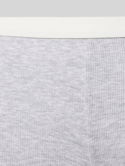 Produktfoto, Pants mit elastischem Logo-Bund von Jake*s Casual, jasnoszary micromodal-mix, elastyczny logo-pasek, drobny prążek, miękki materiał, produkt zrównoważony