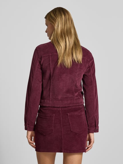 NOISY MAY® Jacke aus Cord mit Brusttaschen Modell 'DEBRA' Pflaume 5