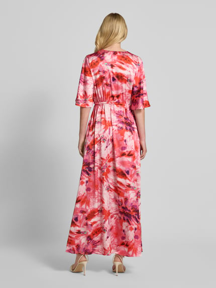 b.young Maxikleid mit Bindegürtel Modell 'FARINELA' Hellrot 5