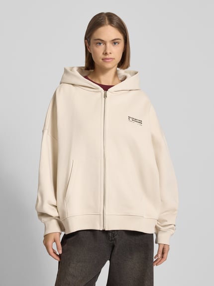 Karo Kauer Oversized sweatjack met kangoeroezak Beige - 4