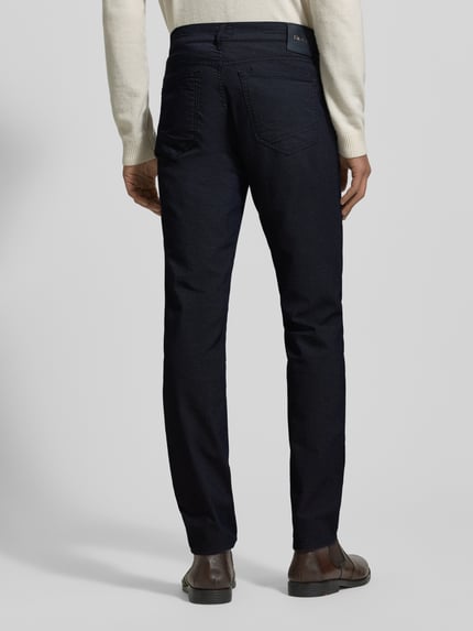 Brax Slim fit stoffen broek in 5-pocketmodel, model 'Chuck' Marineblauw - 5