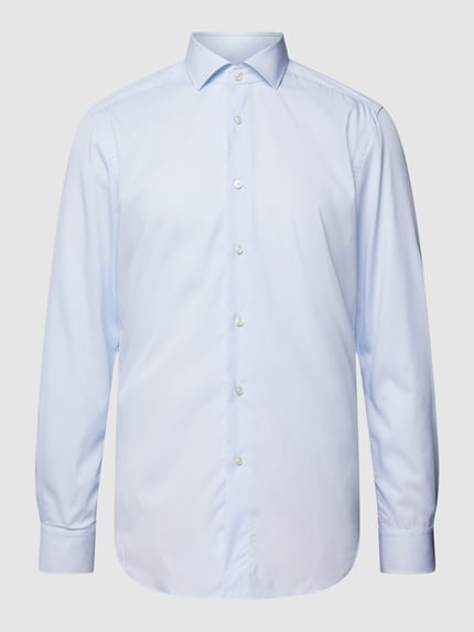 Xacus Regular fit businessoverhemd van twill Bleu - 2
