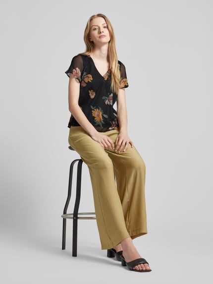VERO MODA Blouseshirt met transparante mouwen, model 'SMILLA' Zwart - 1