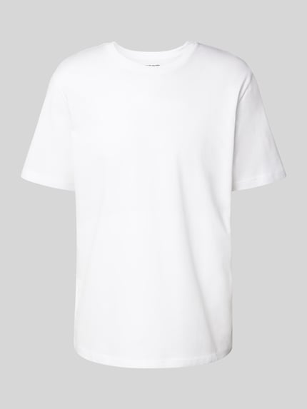 T-Shirt mit geripptem Rundhalsausschnitt Shop The Look MANNEQUINE