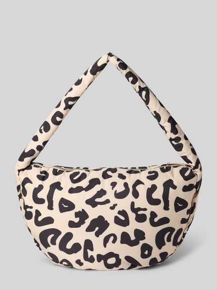 Produktfoto, Shoulder Bag mit Logo-Patch van Studio Noos, hoofvak met ritssluiting, schouderband, all-over dierenprint, 48x34x10 cm, bandlengte 80 cm