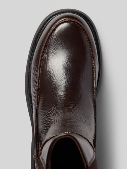 Produktfoto, Boots mit Logo-Detail von Copenhagen, dames boots met afgeronde pasvorm, glanslook, profielzool, hakhoogte 4 cm, schachthoogte 17 cm, schachtbreedte 11 cm