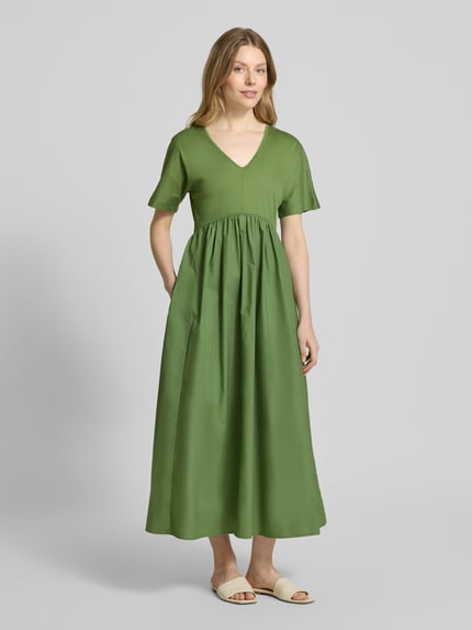 Weekend Max Mara Maxikleid mit V-Ausschnitt Modell 'BRONZO' Gruen 4