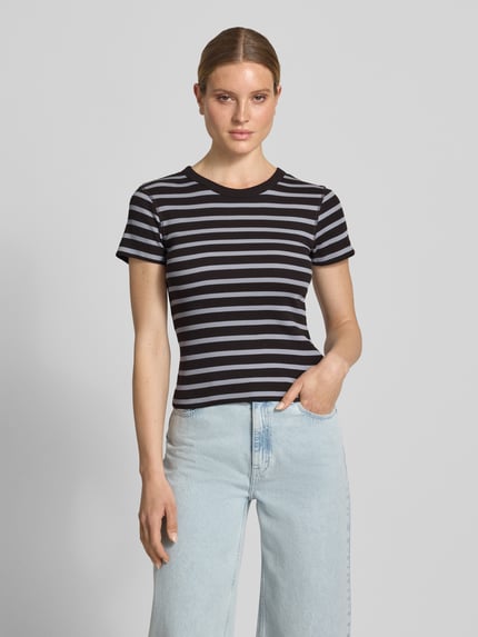 DRYKORN slim fit T-shirt in riblook model 'Koale' Chocoladebruin - 4
