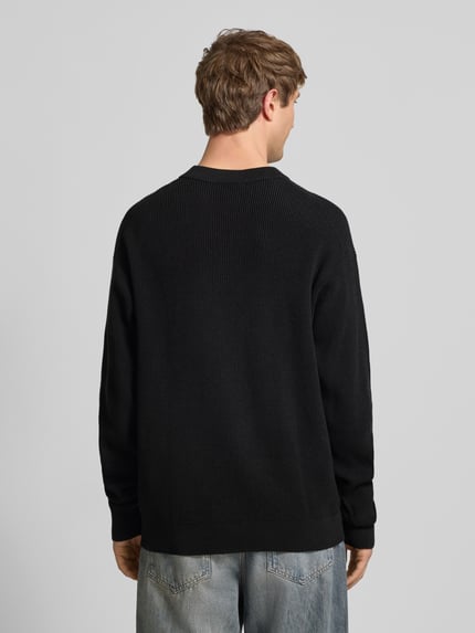Calvin Klein Jeans Gebreide pullover met structuurmotief en ronde hals Zwart - 5