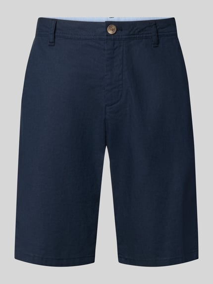 Tom Tailor regular fit linnen short van mix van katoen en linnen Marineblauw - 2