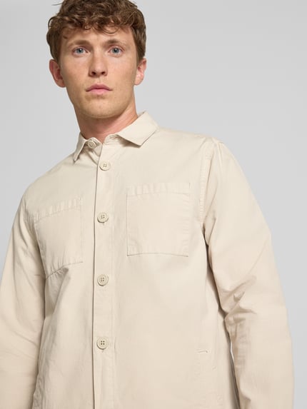 Barbour Slim Fit Overshirt aus reiner Baumwolle Modell 'RICKFELL' Sand 3