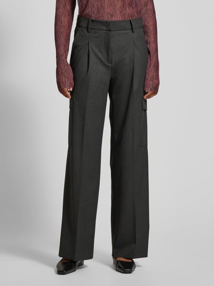CAMBIO Broek met bandplooien, model 'AMELIE' Donkergrijs - 4