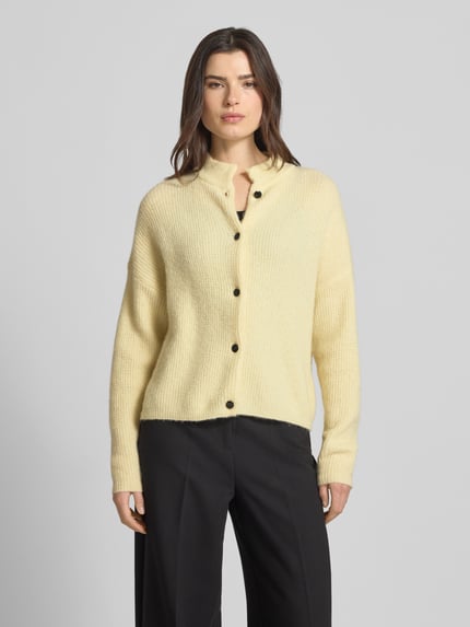 Gestuz Regular fit vest van alpacamix model 'Alpha' Pastelgeel - 4