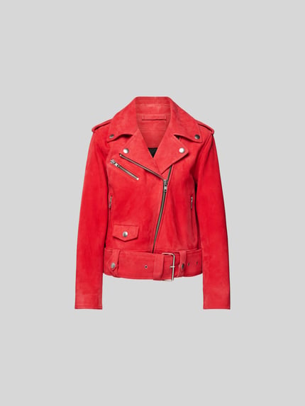 Stand Studio Lederjacke aus echtem Leder Rot 2