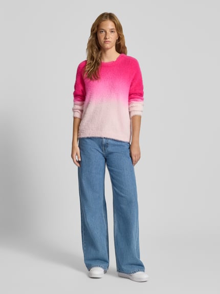 PIECES Loose Fit Strickpullover mit Farbverlauf Modell 'JALISA' Pink Melange 1