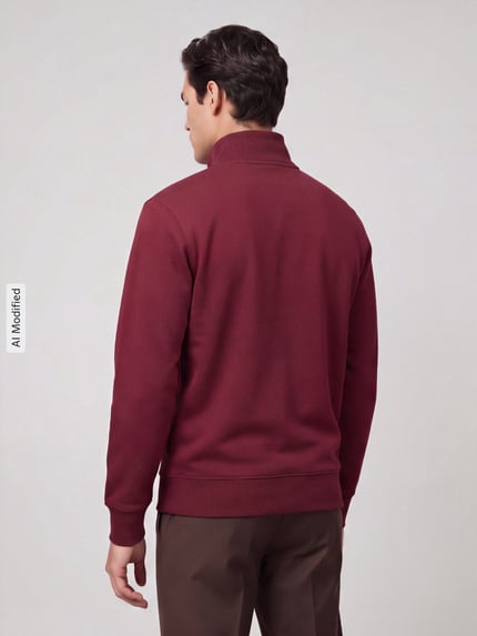 GANT Regular Fit Troyer aus Baumwoll-Mix Bordeaux 5