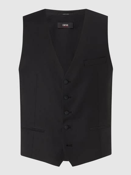 CINQUE Super slim fit gilet met stretch, model 'Cifistivo' Zwart - 1