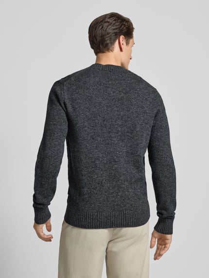 Casual Friday Regular Fit Strickpullover aus Woll-Mix Modell 'ANTE' Black 5