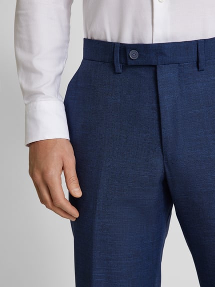 Christian Berg Men Anzughose mit Bügelfalten Blau 3