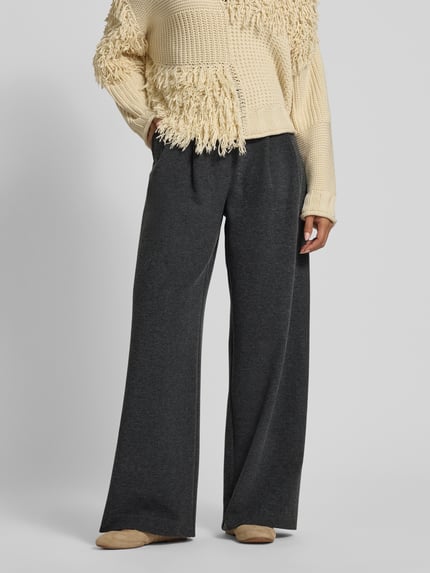 Jake*s Studio Woman Broek met wijde pijpen en achterzakken Middengrijs gemêleerd - 4