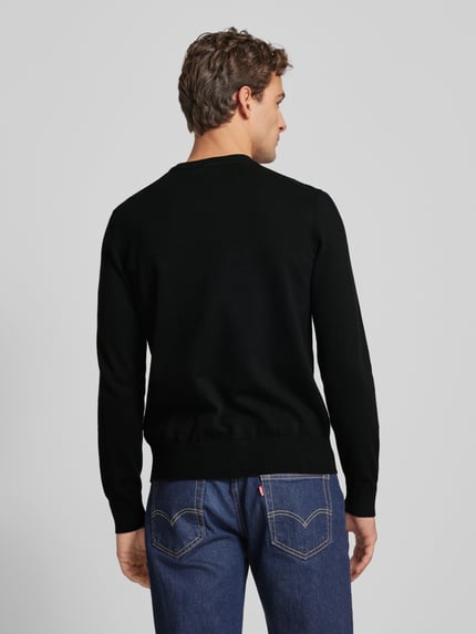 BOSS Orange Gebreide pullover met ronde hals, model 'Kanovano' Zwart - 5