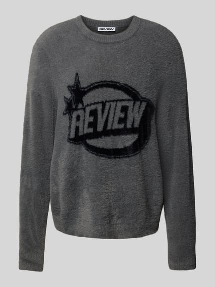 REVIEW Sweter z dzianiny z imitacji futerka Ciemnoszary 2