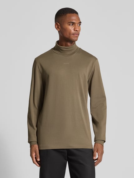 HUGO Regular Fit Rollkragenpullover aus reiner Baumwolle Modell 'DAPOROLLO' Mittelgrau 4