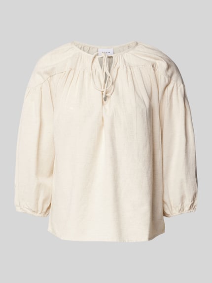 VILA Regular fit blouse met V-hals, model 'PRISILLA' Beige - 2