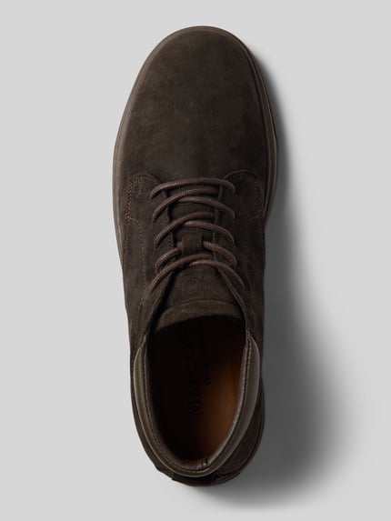 Produktfoto, brauner Sneaker aus echtem Rindsleder Modell 'MALTE 11' von Marc O'Polo, glatte und raue Ledertextur, Herren Sneaker von Marc O'Polo