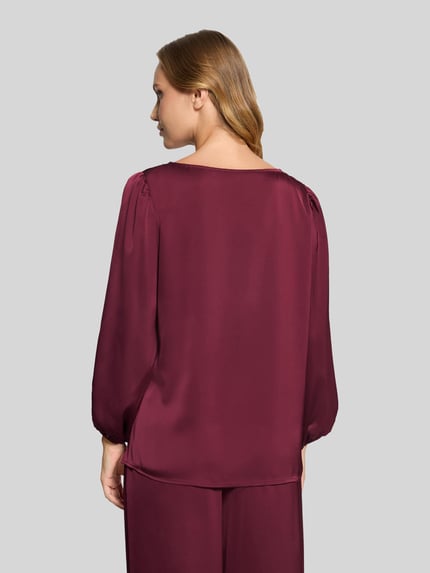 Betty Barclay Langarmbluse mit Satin-Ballonärmeln Bordeaux 5