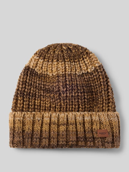 Produktfoto, Mütze mit Label-Patch Modell 'AKOTAN BEANIE' von BARTS in mehrfarbiger Melange-Strickoptik mit Strukturmuster und Effektgarn, Rippstrick