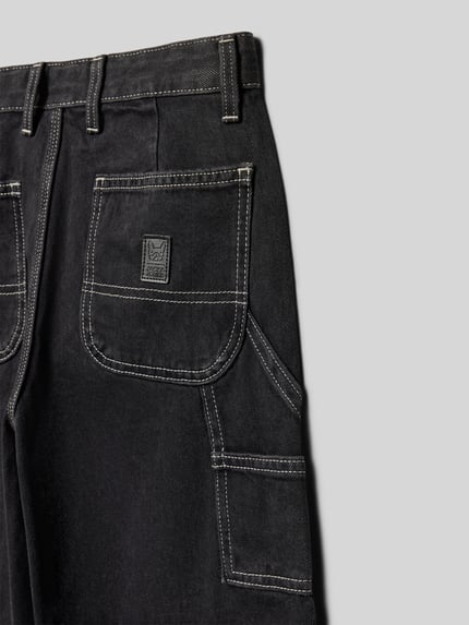 JACK & JONES Wide fit jeans met logopatch, model 'Alex' Zwart - 2