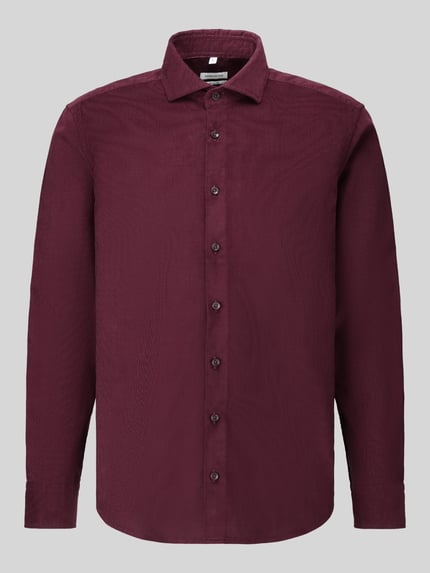 Seidensticker Regular Fit Businesshemd mit Cordstruktur Bordeaux 2