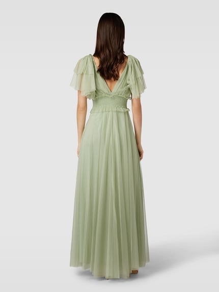 Lace & Beads Avondjurk met volants Lichtgroen - 5