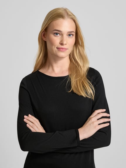 s.Oliver RED LABEL Sweter z dzianiny o kroju regular fit z mieszanki bawełny i wiskozy Czarny 3