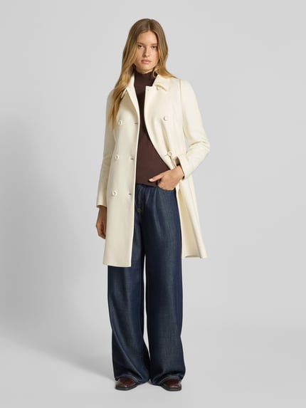 BOSS Regular fit lange jas van wolmix, model 'CONIZA' Offwhite - 1