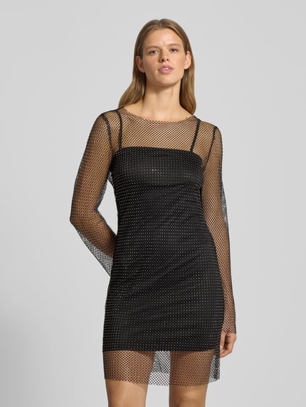 ONLY Eng anliegendes Freizeitkleid in Netz-Optik Modell 'TORVI' Black 4