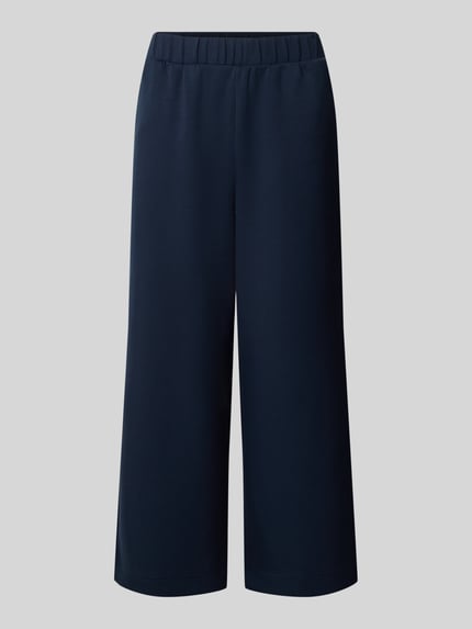 Produktfoto, dunkelblaue Loose Fit Sweathose mit Viskose-Anteil von Tom Tailor, einfarbig, glatte Oberfläche, Damen Sweathose von Tom Tailor