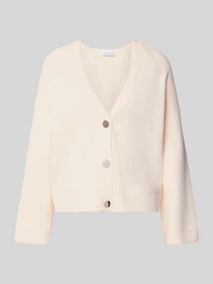 Strickjacke aus Viskose-Mix mit V-Ausschnitt Shop The Look MANNEQUINE