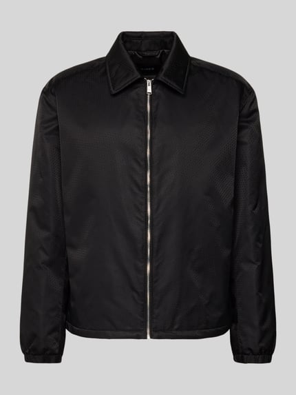 Produktfoto, Regular Fit Blouson mit Logo-Muster Modell 'H-CRESTELL' von BOSS, zwart, all-over structuur, ritssluiting, zijzakken