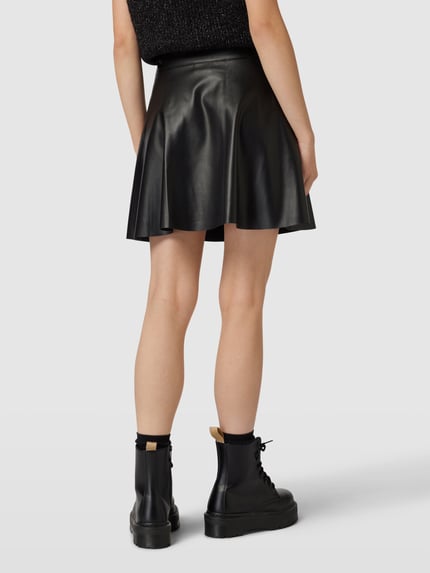 NOISY MAY® Minirok in leerlook, model 'ANDY' Zwart - 5