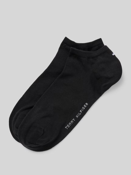 Tommy Hilfiger Sneakersokken met labelprint in een set van 2 paar Zwart - 1