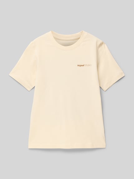 JACK & JONES T-Shirt mit Rundhalsausschnitt Modell 'VARENNA' Ecru 1