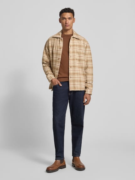 MCNEAL Regular fit overhemdjack met kentkraag Zand - 1