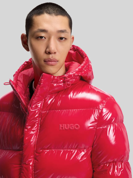 HUGO Regular Fit Steppjacke mit Kapuze Modell 'BARO' Rot 3