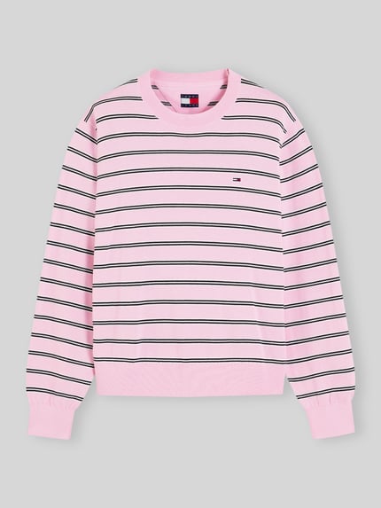 Tommy Jeans Relaxed Fit Pullover aus Baumwoll-Mix Rosa 2