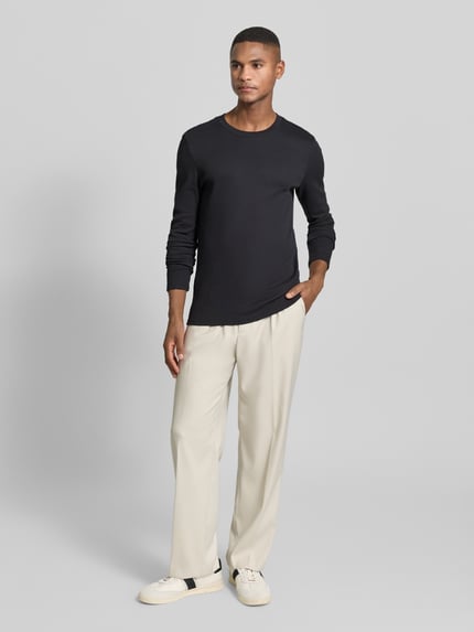 MCNEAL Longsleeve mit Strukturmuster und Rundhalsausschnitt Black 1