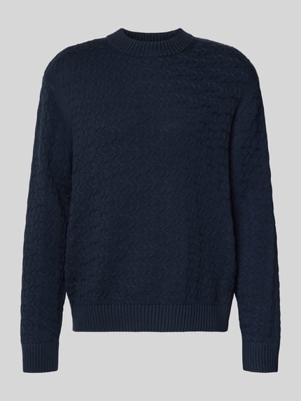 Selected Relaxed Fit Pullover aus reiner Baumwolle Modell 'PHILIP' Dunkelblau 2